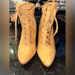 Stylish Tan Lace-Up Boots for Women